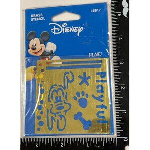 Disney Plaid Brass Stencil Featuring Goofy & Playful Designs 46617 All Night Med
